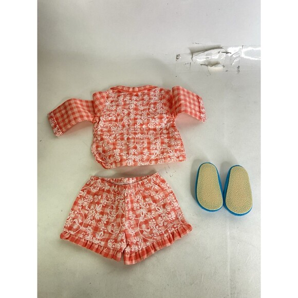American Girl Doll Clothes Tenney Grant’s Gingham Pajamas PJs Shoes Outfit Book - Picture 7 of 9